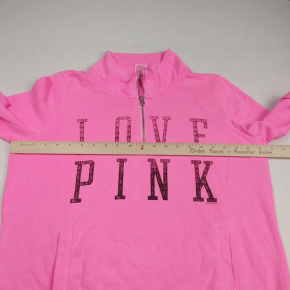 Victorias Secret PINK 1/4 Zip Sweatshirt Long Sleeve Casual Pullover Top Small - Picture 8 of 11